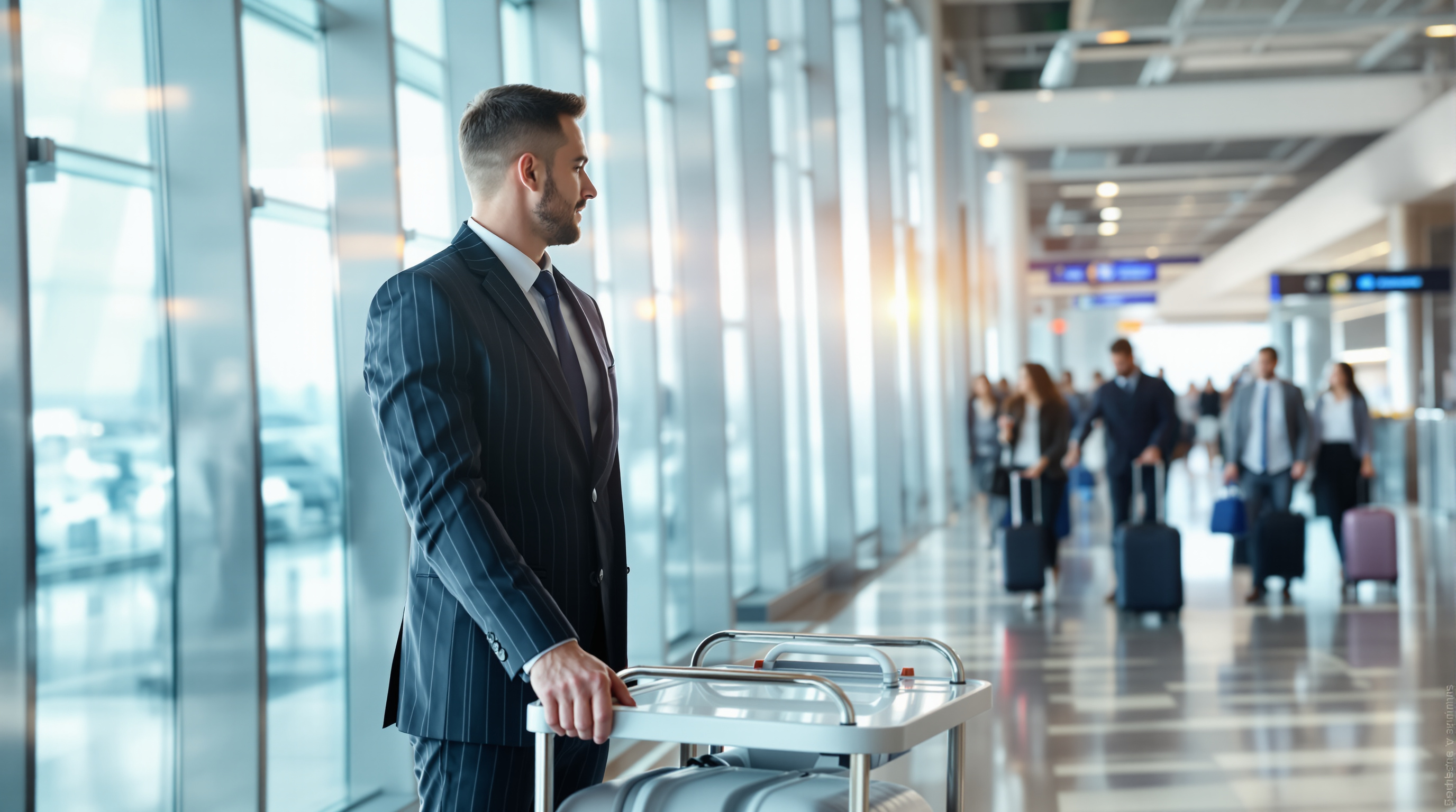 Chauffeur waiting to greet arriving passengers at Montreal YUL airport