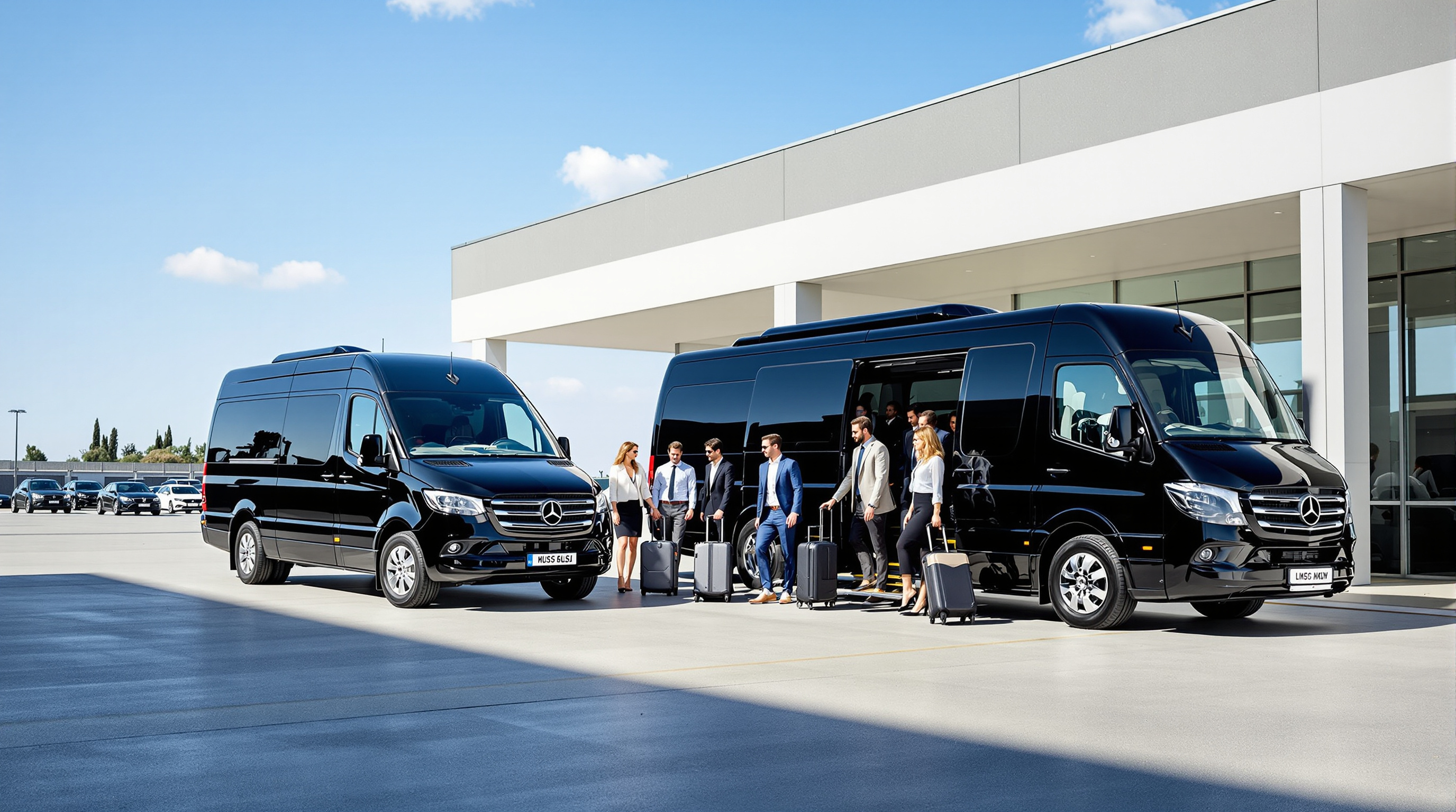 Luxury limo van and coach for group airport transfers in Montreal